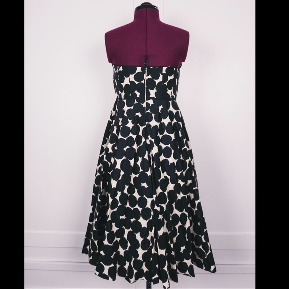 Black & Cream Polka Dot Strapless J.Crew Dress - Picture 2 of 2